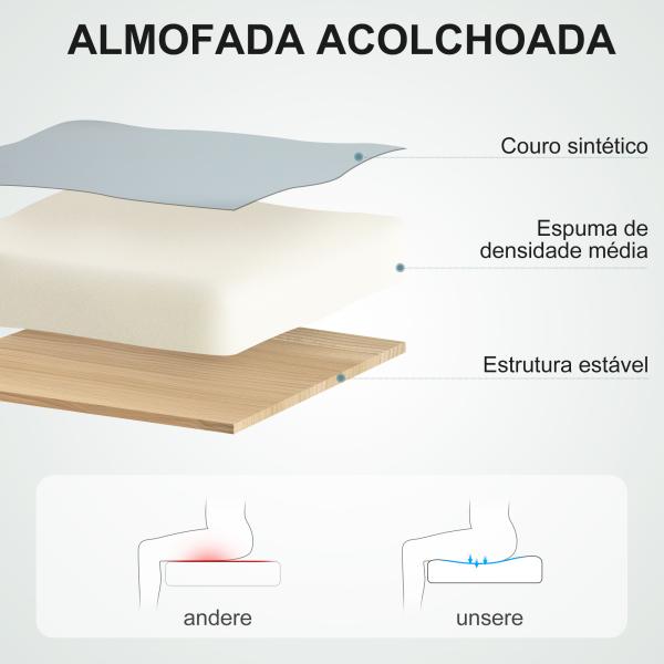 Cadeira de Escritório Giratoria 360° Inclinável com Altura Ajustável Rodas Apoio de Braços 54x62x104 - 114 cm Cinzento Claro