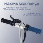 Trotinete Elétrica Dobrável para Crianças e Adolescentes acima de 7 Anos Velocidade de 10km/h Trotinete Elétrica com Guiador Ajustável e Freios Carga Máxima 50kg 78x37x89 - 95cm Azul