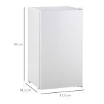 Mini Frigorífico 91 L com Congelador, Frigorífico Silencioso, Frigorífico Pequeno para Colocar Sob Bancada com Temperatura Regulável e Porta Reversível, Prateleiras Ajustáveis, Branco