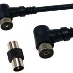Cabo RF 90º Macho - Femea c/ Adaptador (1,5 mts) - Preto