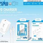 Carregador Rápido PD 25W com Cabo Type-C para Type-C (1m)