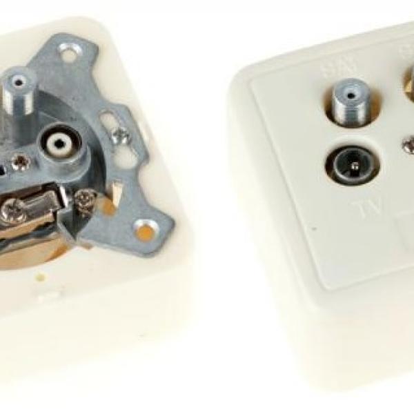 Tomada Antena Exterior (2x SAT / TV / FM) Terminal - CABLETECH