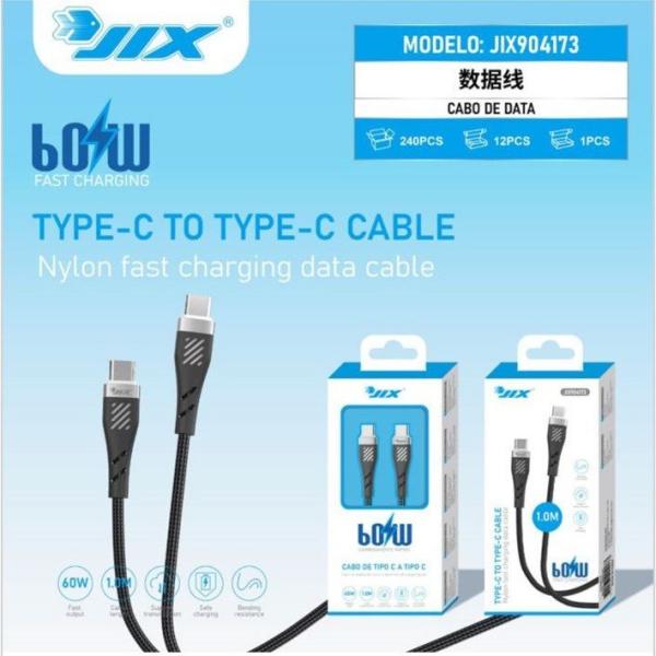 Cabo de Dados Type-C para Type-C 1M – PD 60W