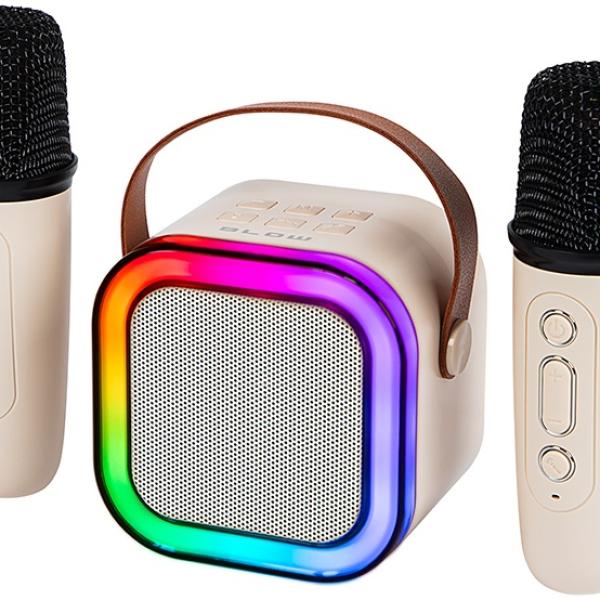 Conjunto Karaoke RGB Coluna + 2x Microfones Bluetooth - BLOW