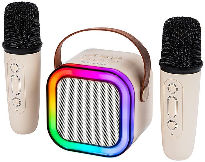Conjunto Karaoke RGB Coluna + 2x Microfones Bluetooth - BLOW