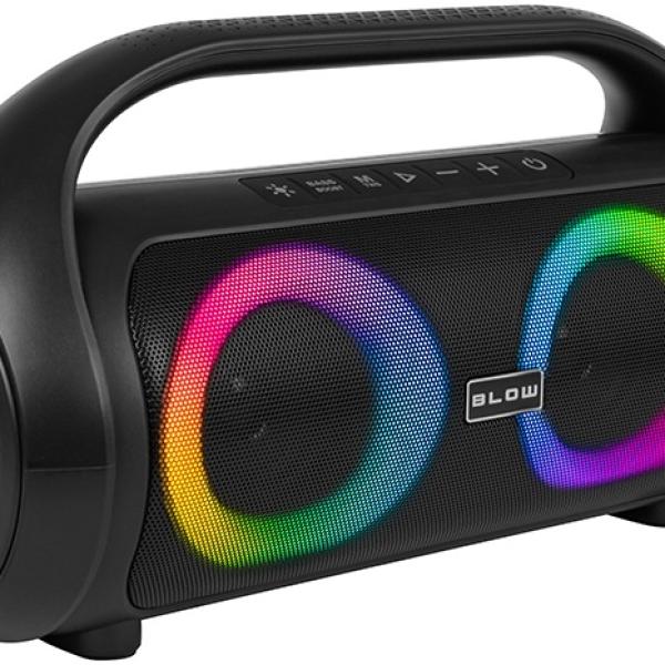 Coluna Portátil SOUNDWAVE Bluetooth 2x 3 80W FM/TWS/AUX/USB/SD/MIC RGB (IPX5) - BLOW