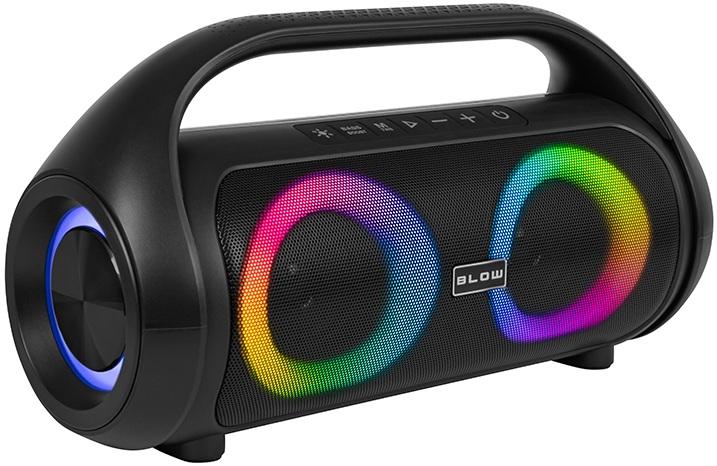 Coluna Portátil SOUNDWAVE Bluetooth 2x 3 80W FM/TWS/AUX/USB/SD/MIC RGB (IPX5) - BLOW