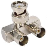 Ficha Adaptadora BNC Macho - 2x BNC Femea
