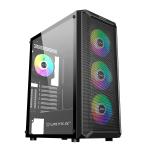Caixa ATX Unykach Armor 3Gen - Lateral de Vidro Temperado - 4 Ventoinhas 120mm ARGB - Suporta Watercolling