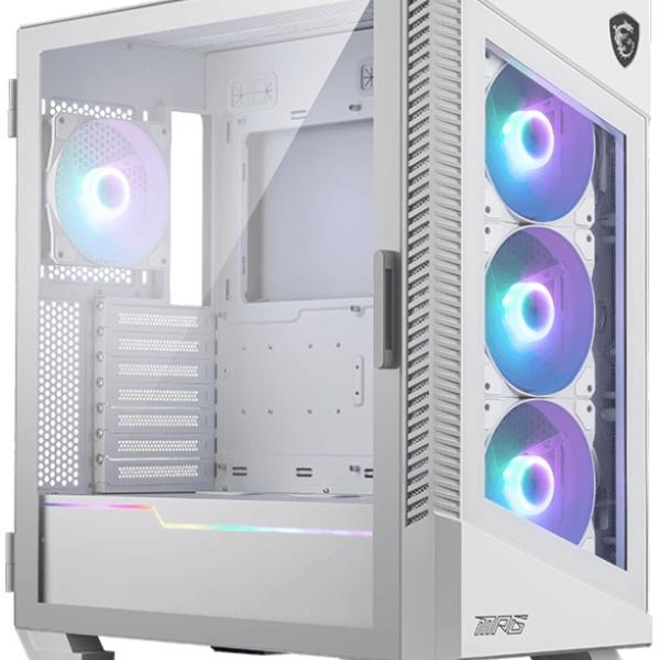 Caixa de PC ATX MPG VELOX 100R ARGB Vidro Temperado (Branco) - MSI