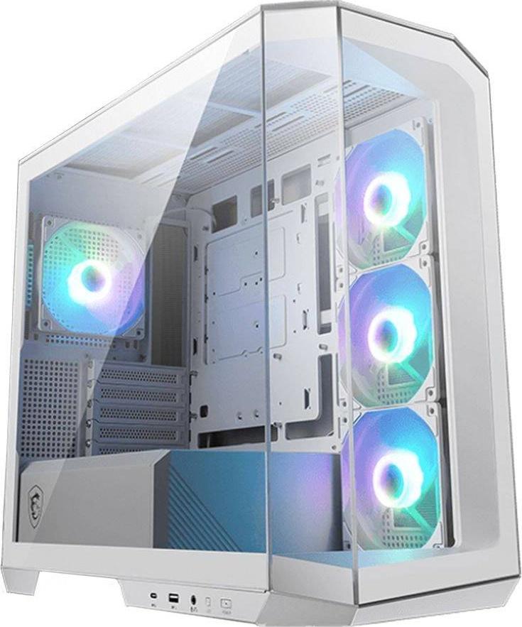 Caixa Micro - ATX MAG Pano M100R PZ Series Vidro Temperado (Branco) - MSI