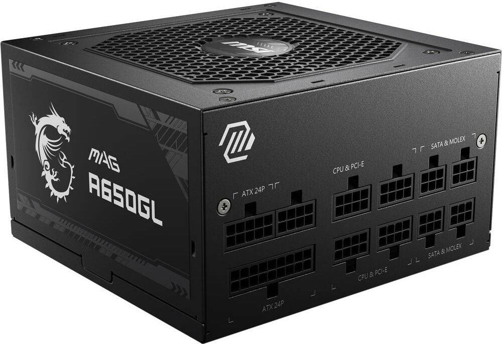 Fonte de Alimentação ATX MAG A650GL 650W ATX 3.0/PCIe 5.0 80 Plus Gold Full Modular - MSI
