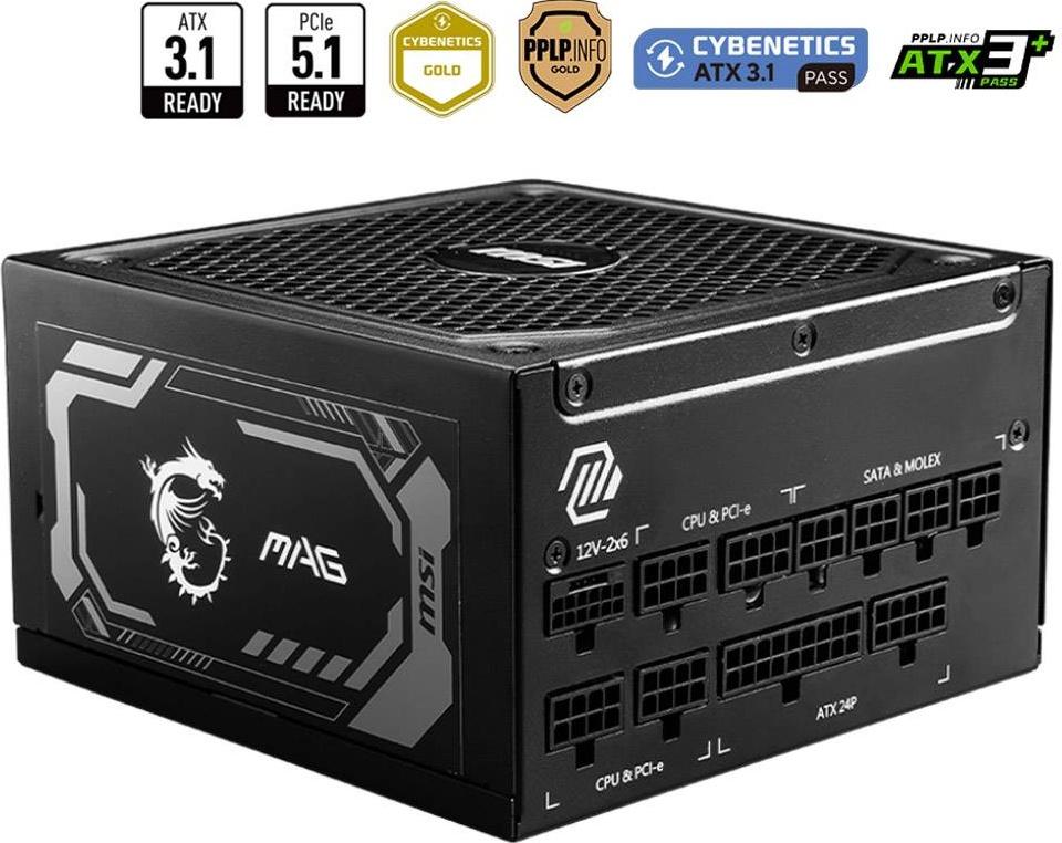 Fonte de Alimentação ATX MAG A1250GL PCIE 5.1 1250W 80 Plus Gold Full Modular - MSI