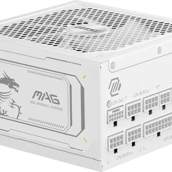 Fonte de Alimentação ATX MAG A1000GL PCIE5 1000W ATX 3.0/PCIe 5.0 80 Plus Gold Full Modular Branca -