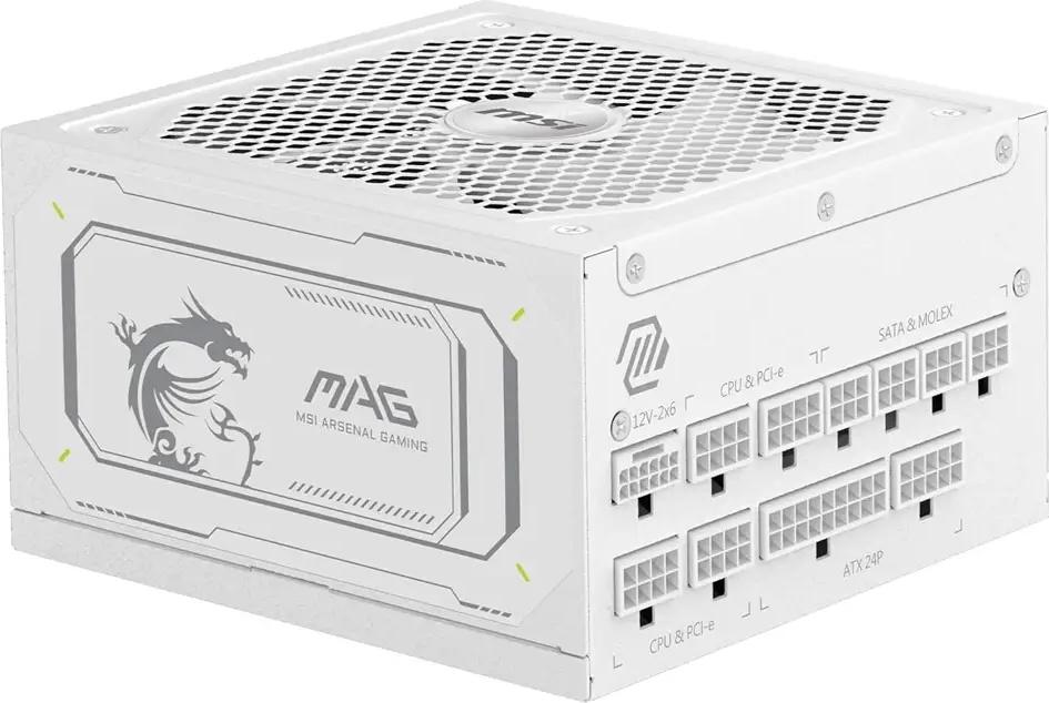 Fonte de Alimentação ATX MAG A1000GL PCIE5 1000W ATX 3.0/PCIe 5.0 80 Plus Gold Full Modular Branca -