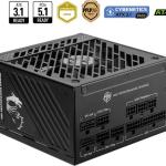 Fonte de Alimentação ATX MPG A1250GS PCIE5 1200W ATX 3.1/PCIe 5.1 80 Plus Gold Full Modular - MSI