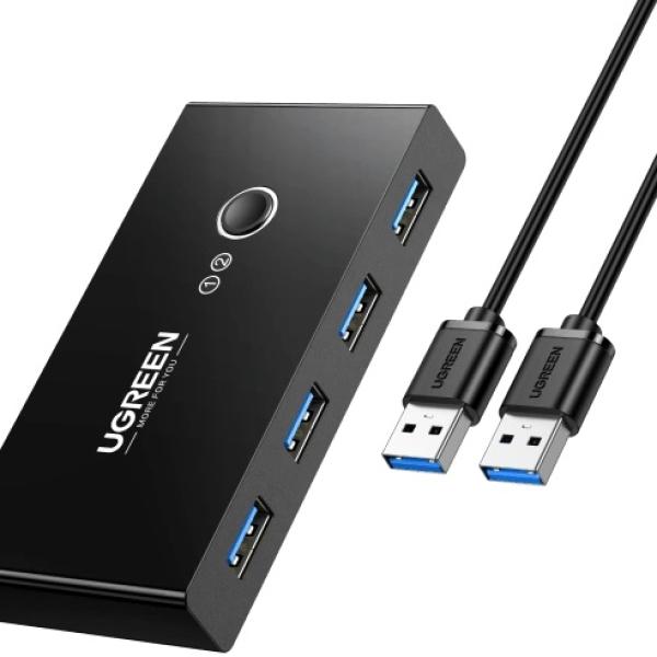 Switch KVM US216 4x USB 3.0 (Preto) - UGREEN
