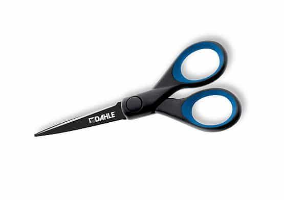Tesoura de escritório Dahle 54305 13cm Revestida a titânio Revestimento antiaderente Cabos revestidos a borracha — Recondicionada