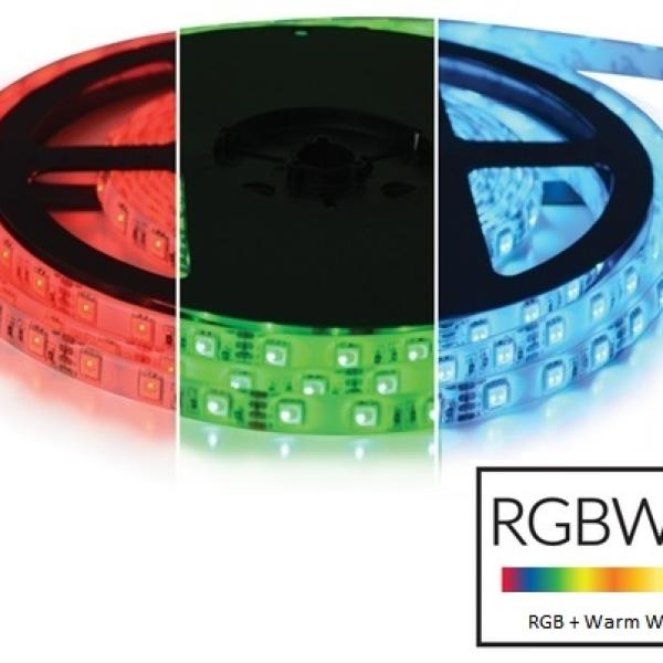 Fita 300 LEDs SMD5050 Flexivel IP65 RGB+WW 12V (5 mts)