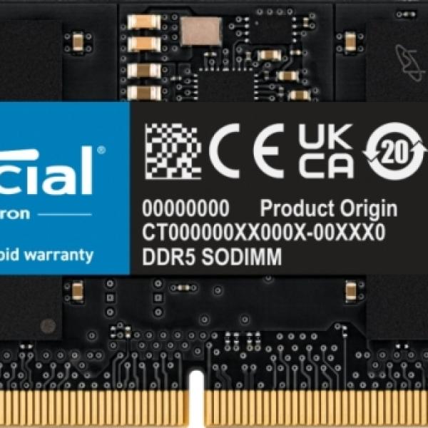 Memoria RAM Crucial 16GB DDR5 4800MHz CL40 SoDimm