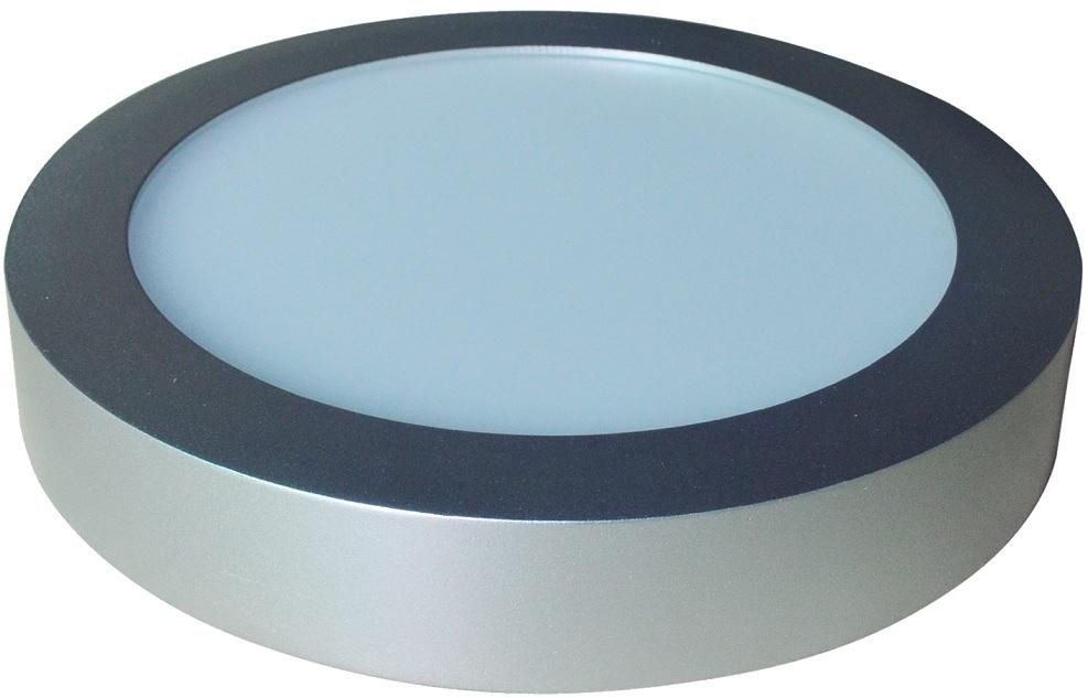 Painel de LED Superficie Redondo (Ø 22,5cm) 18W 6000K - Aço Escovado