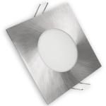 Painel de LED Quadrado (9 x 9cm) IP65 5W Branco F. 6000K 350Lm - Aço Escovado