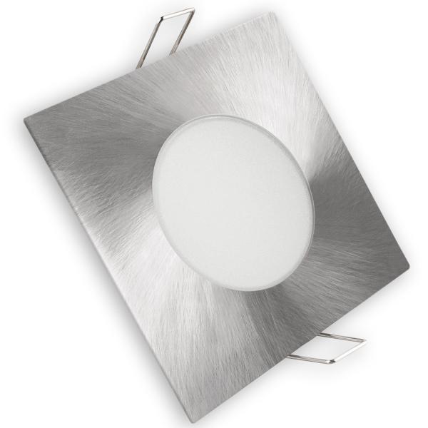 Painel de LED Quadrado (9 x 9cm) IP65 5W Branco F. 6000K 350Lm - Aço Escovado