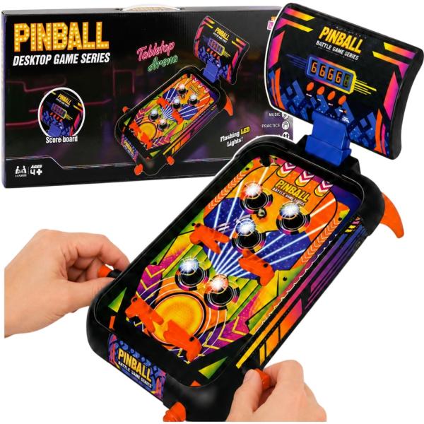 Jogo Pinball de Mesa c/ Flipper / Luzes e Som