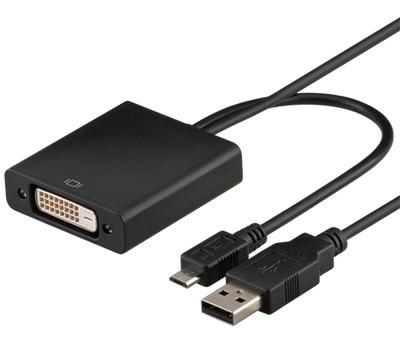 Adaptador MHL+ micro USB M - DVI F