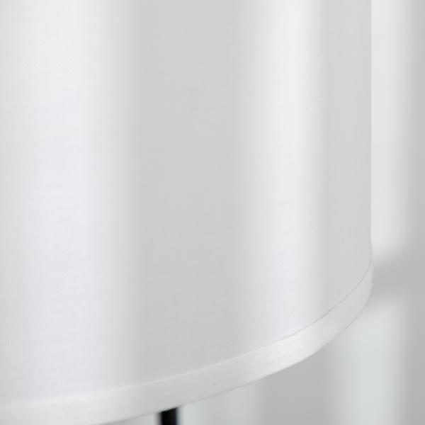 Candeeiro de Pé Moderno Lâmpada E27 Máx. 40W com Ecrã de Linho e Interruptor de Pé 64x38x163,5cm Branco e Preto