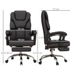 Cadeira de Escritório com 6 Pontos de Massagem Reclinável de PU com Controlo Remoto e Altura Ajustável 63x57x118 - 126 cm
