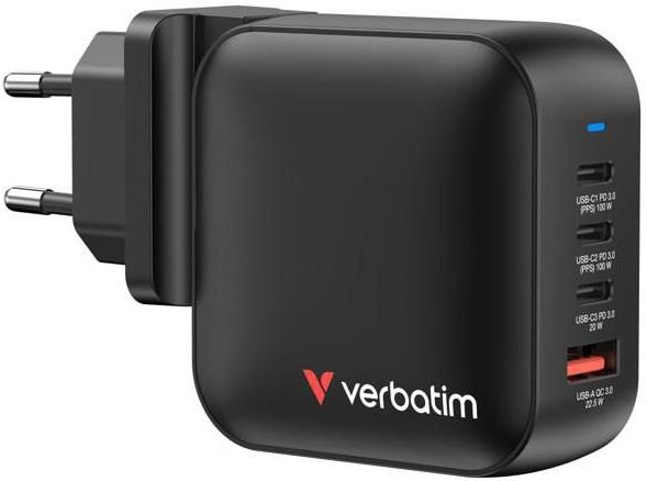 Carregador Universal 3x USB - C + 1x USB - A GaN 100W - VERBATIM