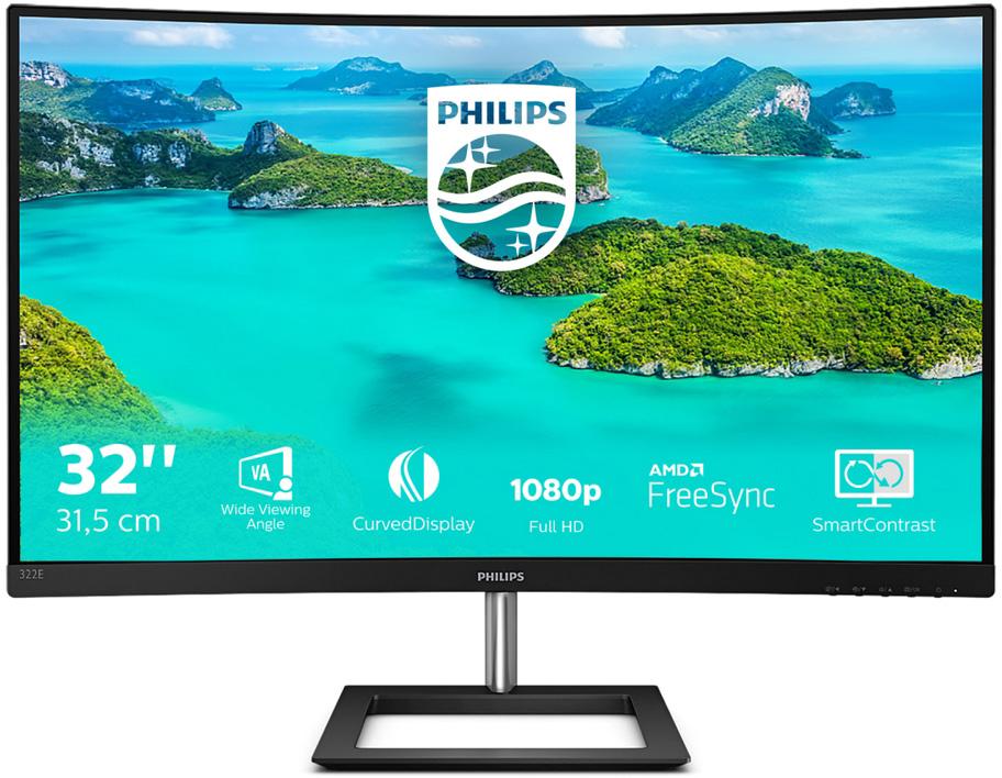 Monitor 31.5 E Line 322E1C/00 LED Full HD LCD (Preto) - PHILIPS