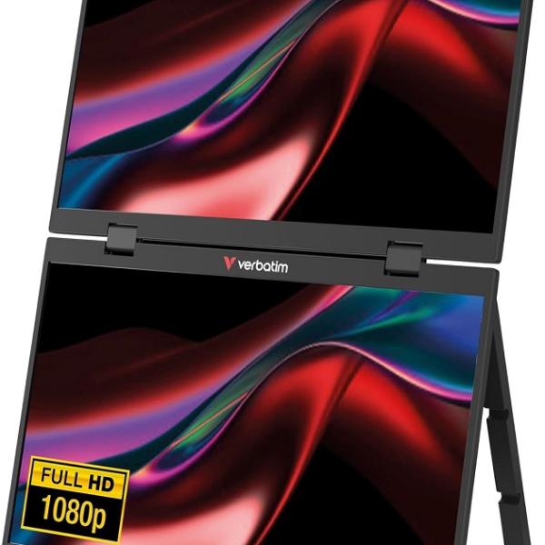 Monitor Duplo Portátil IPS 15,6 PMT - 15 Full HD 16:9 (Preto) - VERBATIM