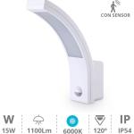 Candeeiro Interior/Exterior LED 15W 6000K 1200Lm c/ Sensor Movimento PIR (IP54) - GSC