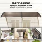 Marquise para Portas e Janelas 195x75 cm Marquise com Proteção para Sol e Chuva com Painéis de Policarbonato Marrom
