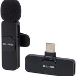 Microfone de Lapela s/ Fios USB - C p/ Smartphone/Tablet (Preto) - BLOW