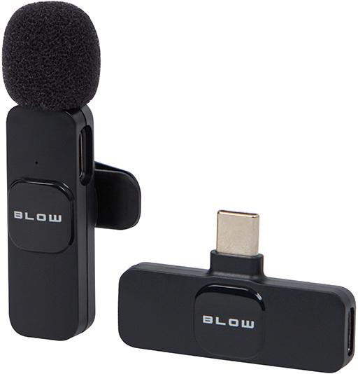 Microfone de Lapela s/ Fios USB - C p/ Smartphone/Tablet (Preto) - BLOW
