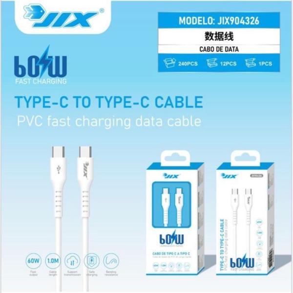 Cabo de Dados Type-C para Type-C 1M – TPE – PD 60W