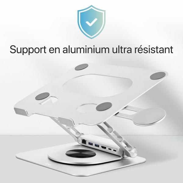 Suporte para laptop T'NB iClick Metal Moderno Rotação 360º