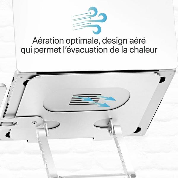 Suporte para laptop T'NB iClick Metal Moderno Rotação 360º