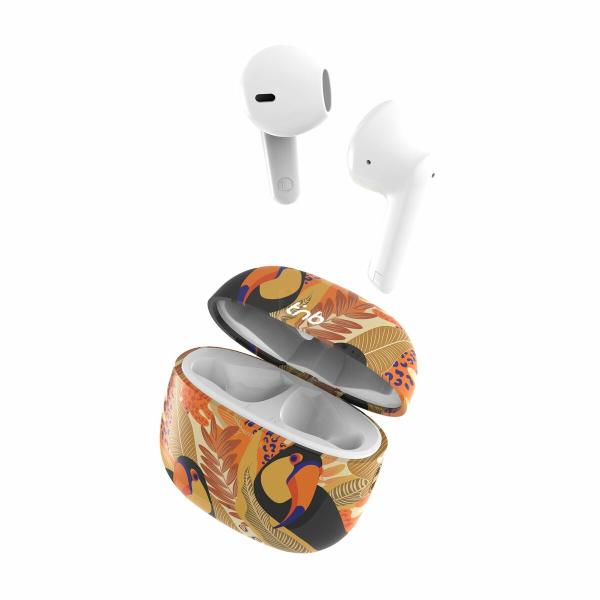Auriculares Sem Fios com Estojo de Carregamento T'NB TOUCAN Amarelo Laranja