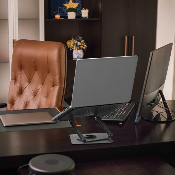 Suporte para laptop T'NB iClick Metal Inovador e funcional Rotação 360º