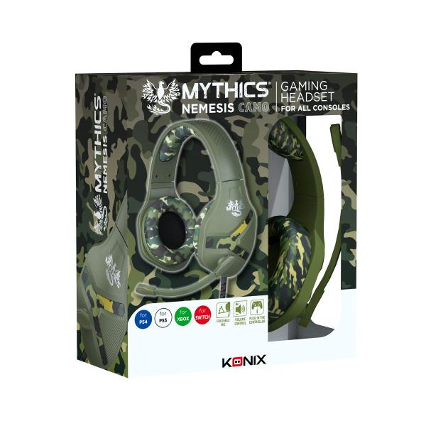 Auriculares com microfone KONIX KX MY UNIV NEMESIS CAMO Preto Multicolor