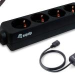 Extensão c/ Ficha Tripolar Femea - 4x Tomadas Schuck Fêmea (1,10 mts) - EQUIP