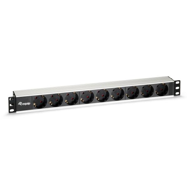 Régua 9 Tomadas CEE7/4 w. 19 Aluminio (1,8 mts) - EQUIP