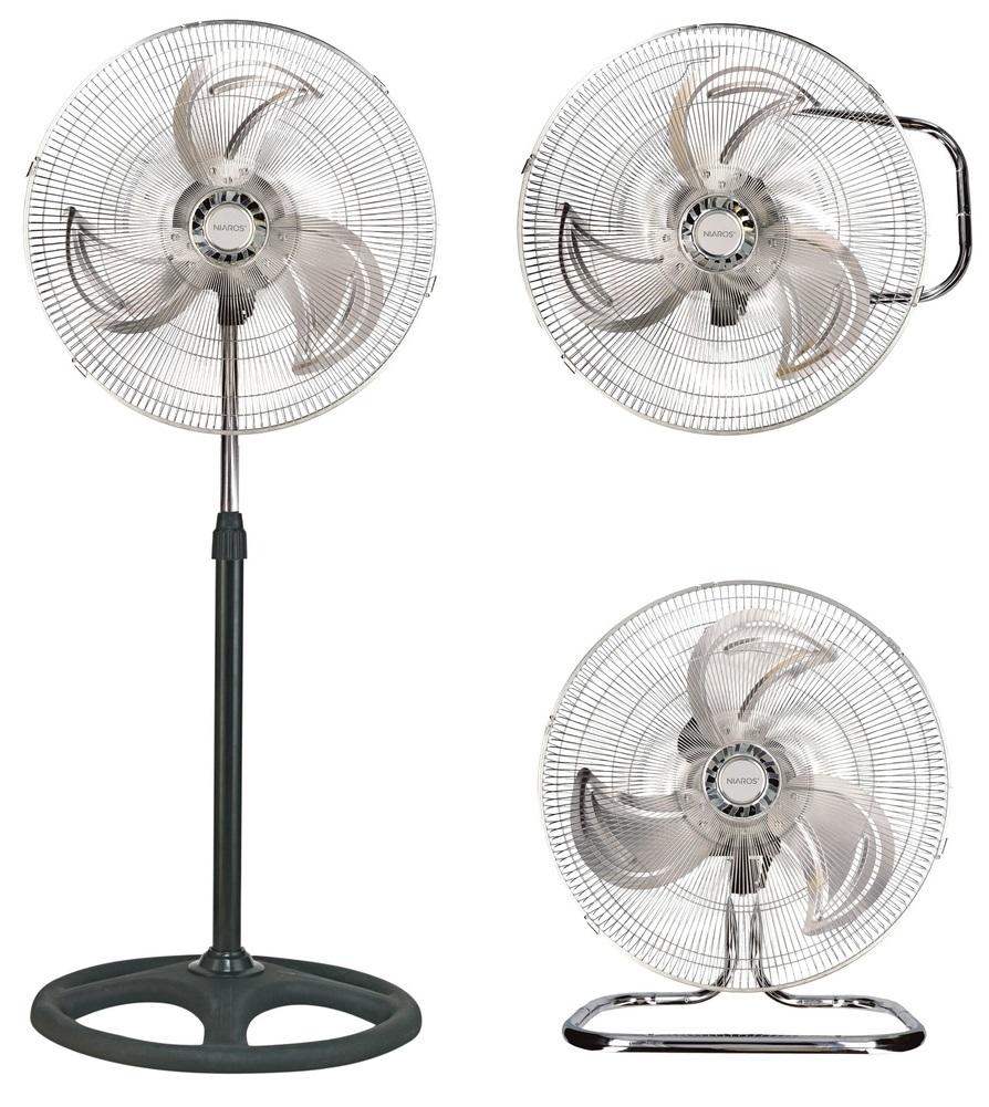 Ventoinha Industrial de Pé (3 - EM - 1) 3 Velocidades 70W (Ø50cm) - NIAROS