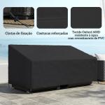 Capa Protetora para Móveis de Jardim 218x111x63 - 101 cm Cobertura de Móveis de Tecido Oxford 600D Impermeável para Sofás Bancos