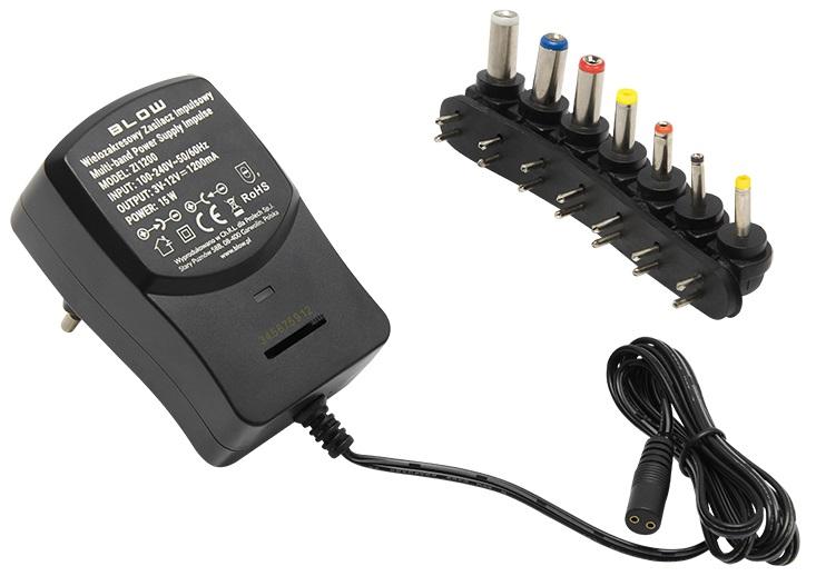Alimentador AC/DC Universal 3/4,5/6/7,5/9/12V 1200mA - BLOW