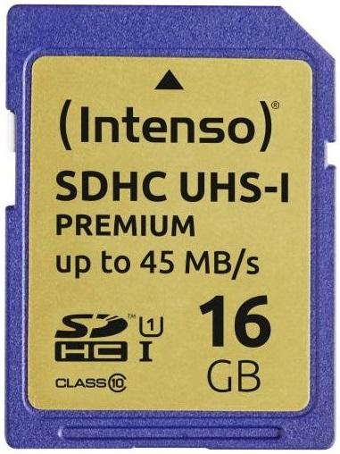 Cartão de Memória 16GB SDHC Premium Class10 UHS - I - INTENSO